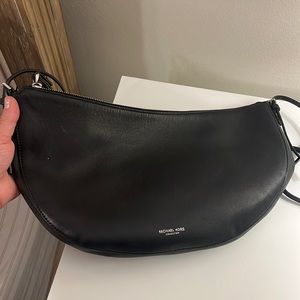 Michael Kors collection, black Crossbody moon shaped